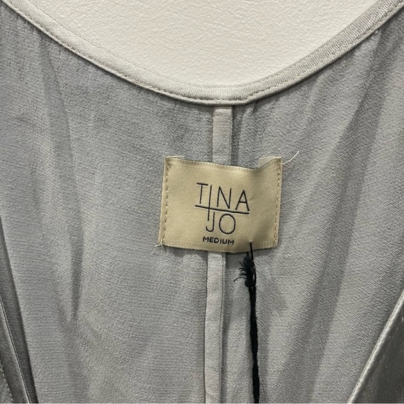 Tina Jo Strappy Wrap Dress in Steel Ombre Tie-Front Medium - Picture 2 of 10